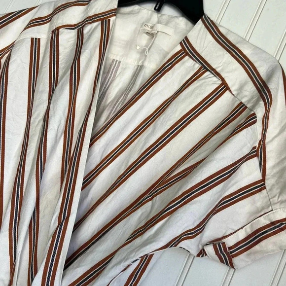 Maje Size XS White Pieni Striped V-Neck Jumpsuit NEW! - Picture 6 of 8